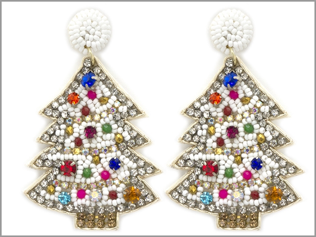Seed Bead Christmas Earrings