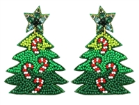 Seed Bead Christmas Earrings