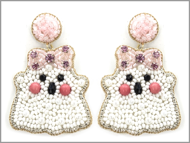 Ghost Seed Bead Earrings