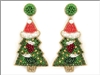Seed Bead Christmas Tree Earrings