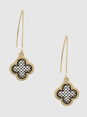 Quatrefoil Wire Drop Earrings