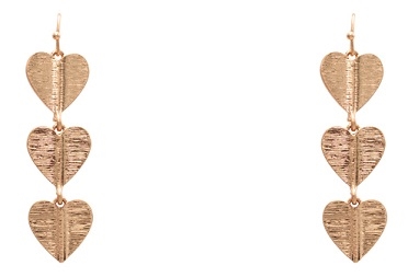 Triple Drop Heart Earrings