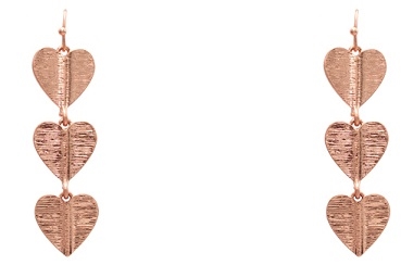 Triple Drop Heart Earrings