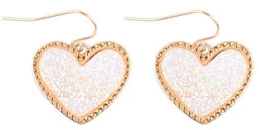 Druzy Heart Earrings