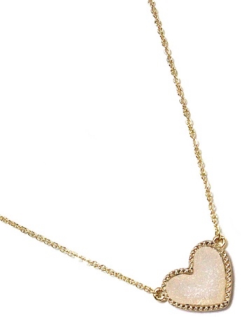 Druzy Heart Necklace