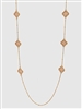 Quatrefoil Clover Two Tones Metal Station Long Necklaces Set