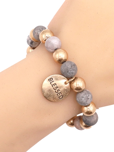 Stretch Disc Charm Bracelet