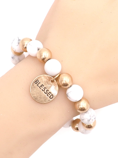 Stretch Disc Charm Bracelet