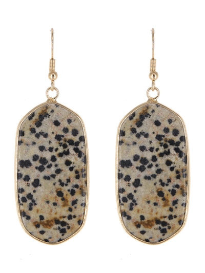 Semi Precious Stone Fish Hook Earrings