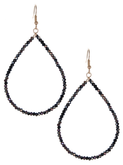 Large Glass Bead Teardrop Earrings