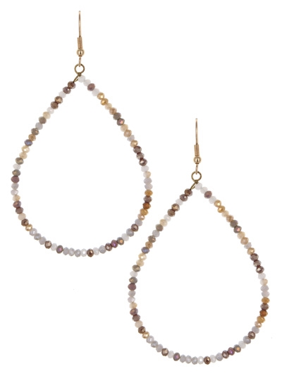 Large Glass Bead Teardrop Earrings