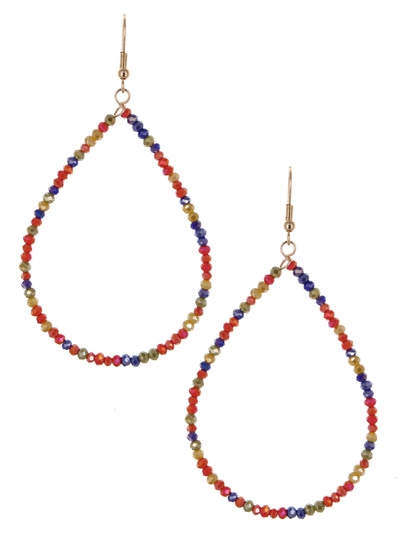 Large Glass Bead Teardrop Earrings