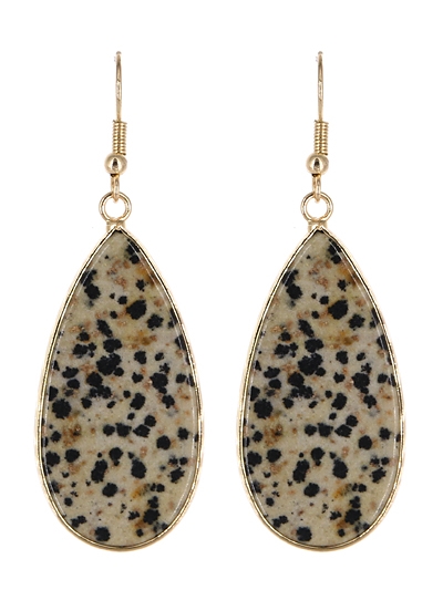 Semi Precious Stone Fish Hook Earrings