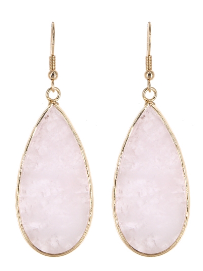 Semi Precious Stone Fish Hook Earrings