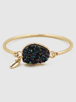 Simulated Druzy Irregular Shape Hook Bangle Bracelet