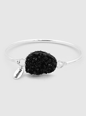 Simulated Druzy Irregular Shape Hook Bangle Bracelet