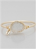 Simulated Druzy Irregular Shape Hook Bangle Bracelet