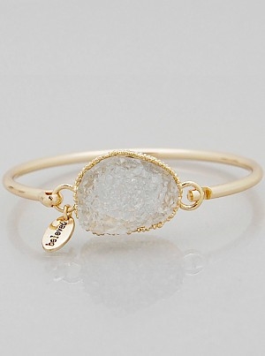 Simulated Druzy Irregular Shape Hook Bangle Bracelet