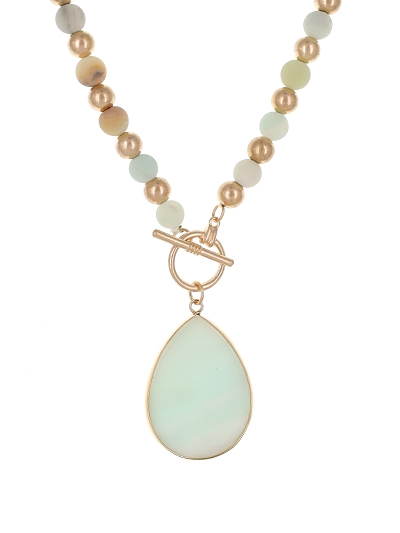 Semi Precious Stone Toggle Necklace