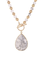 Semi Precious Stone Toggle Necklace