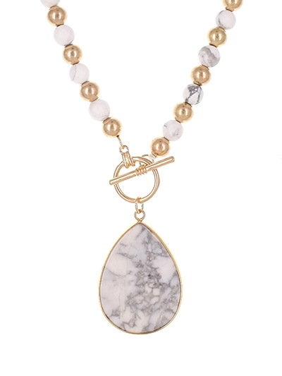 Semi Precious Stone Toggle Necklace
