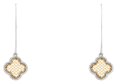 Clover Fillagree 2 Tone Earrings