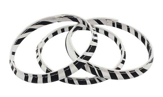 Leather 3 PC Zebra Print Bangle Bracelet