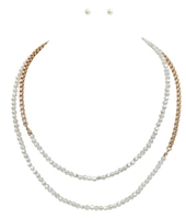 Pearl Box Chain Necklace
