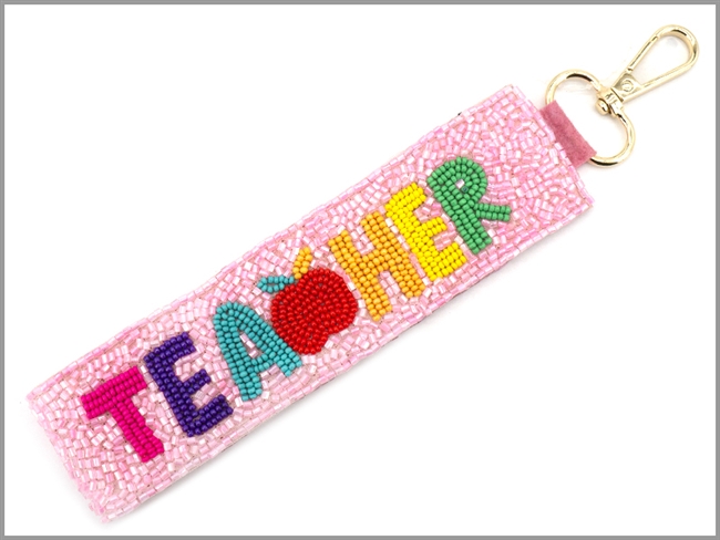 Teacher Seed Bead Keychain