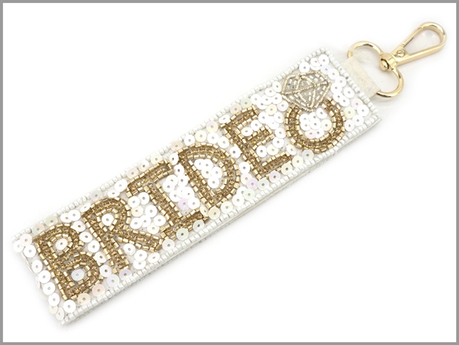 Bride Seed Bead Keyring