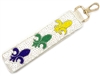 Fleur de Lis Seed Bead Keychain