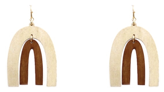 Wood 2 Tone Earrings