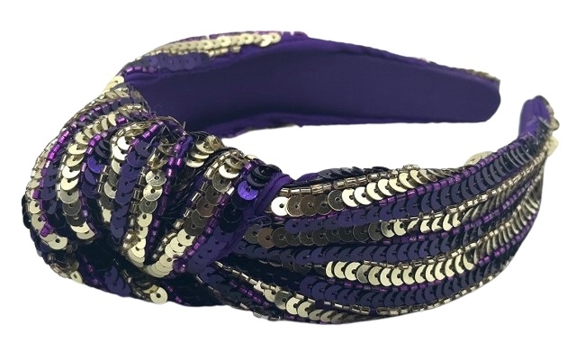 Purple & Gold Sequin Headband