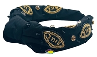 Black & Gold Football Headband