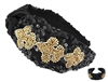 Black & Gold Fleur de Lis Headband