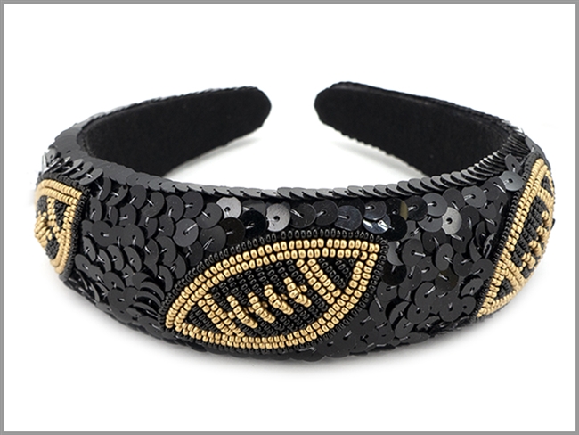 Black & Gold Football Headband