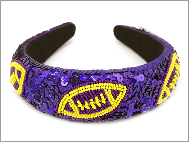 Purple & Gold Football Headband