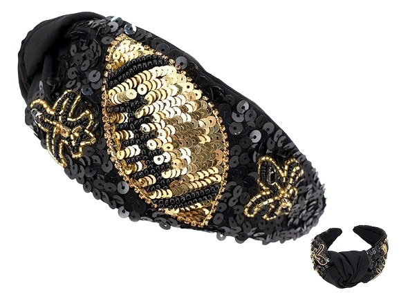 Black & Gold Football Headband