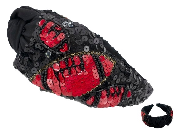 Red & Black Football Headband