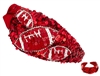 Red & White Football Headband