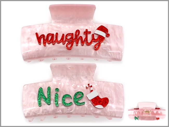 Naughty or Nice Hair clip