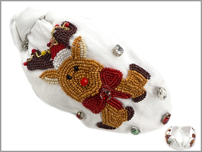 Rudolph Seed Bead Headband
