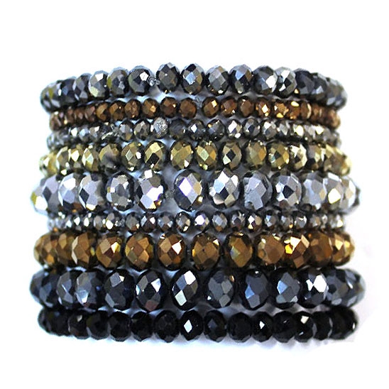 9 Piece Stone Stretch Bracelet