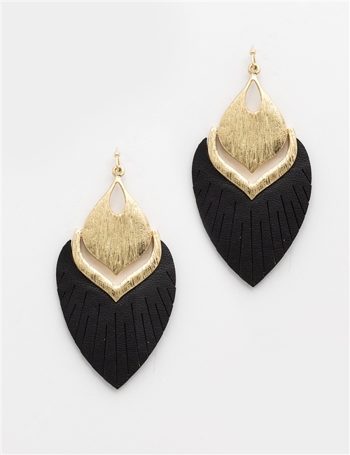 Hinged Leather Earring