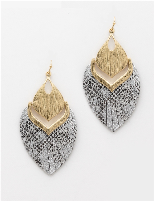 Hinged Leather Earring