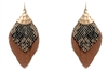 Leather Animal Print Drop Earrings