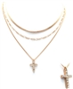 Crystal Cross Layered Necklace