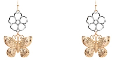 Butterfly W/ Flower Earrings