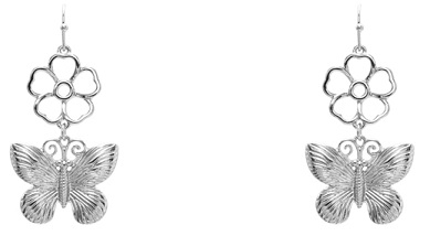 Butterfly W/ Flower Earrings