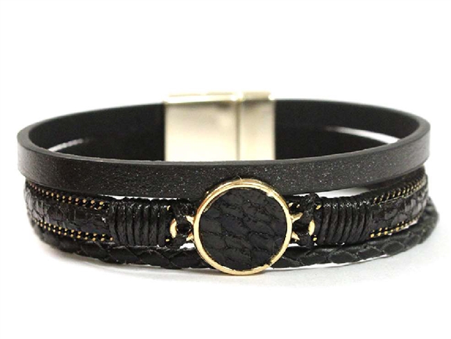 Magnetic Leather Bracelet